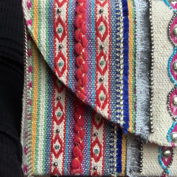 Crossbody Flap Bag, Beaded and Embroidered - Picture 5 of 5